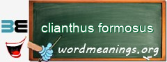 WordMeaning blackboard for clianthus formosus